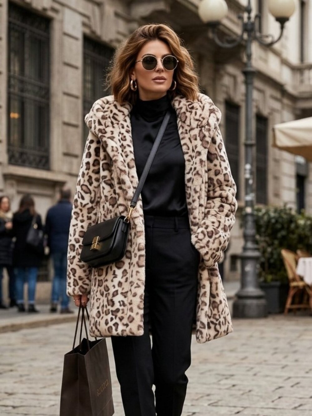 Dennis Basso Beige Reversible Leopard Print Puffer Coat size Small